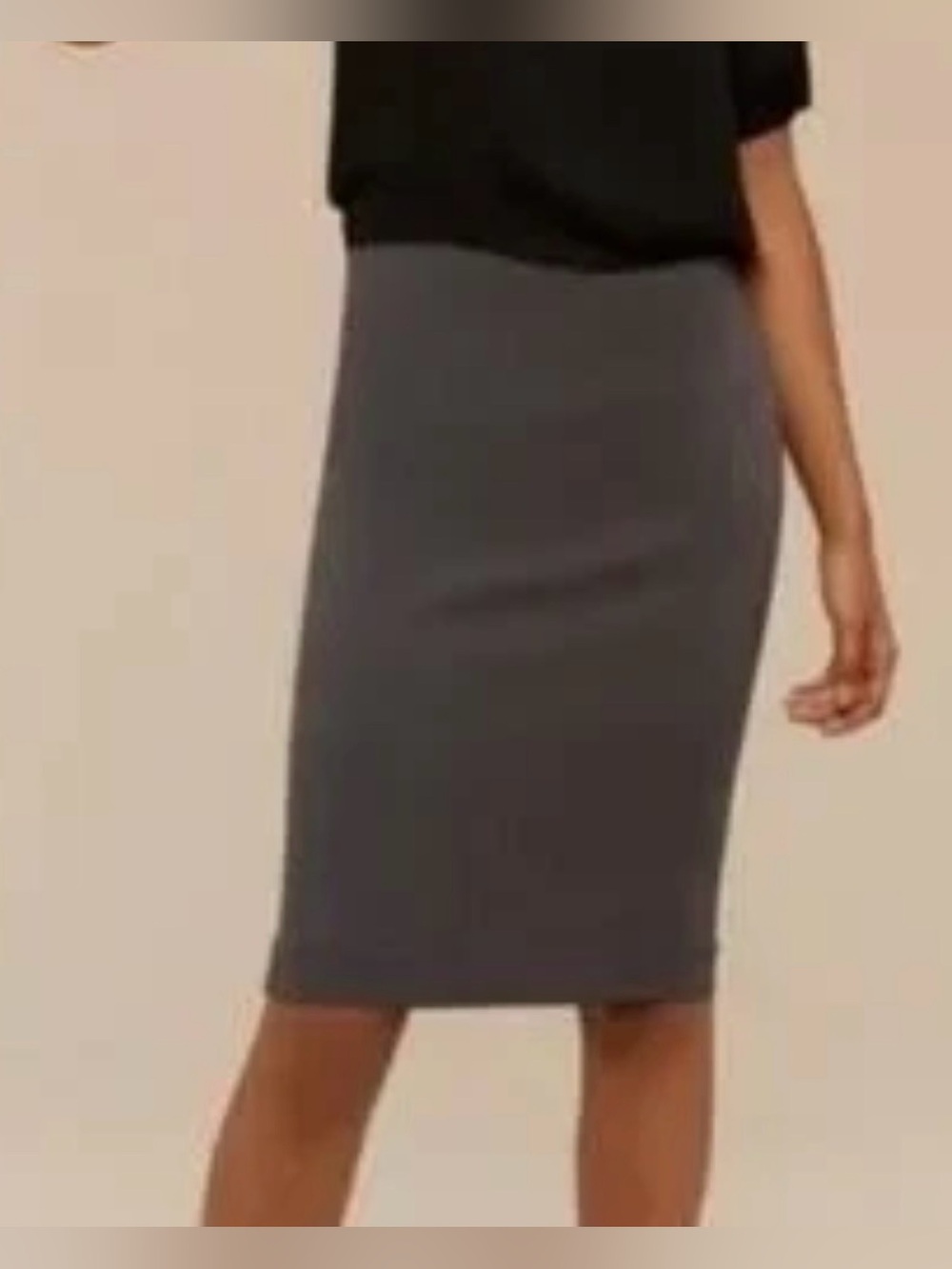 Aritzia Wilfred Lux Ponte High Waist Pencil Grey Skirt 25” XS